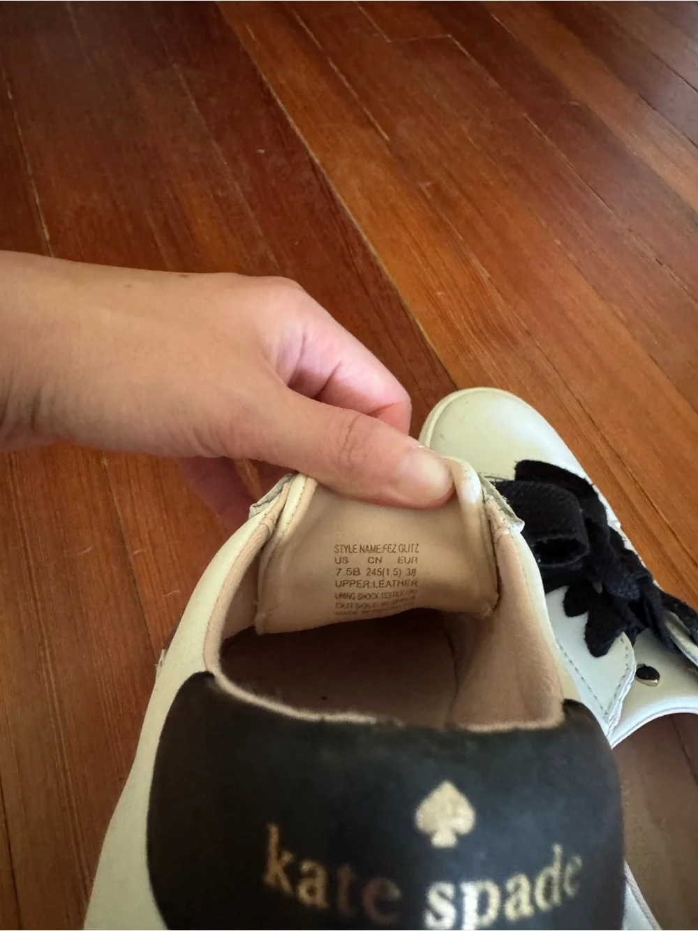 Kate Spade White and Black Low-Top Sneakers